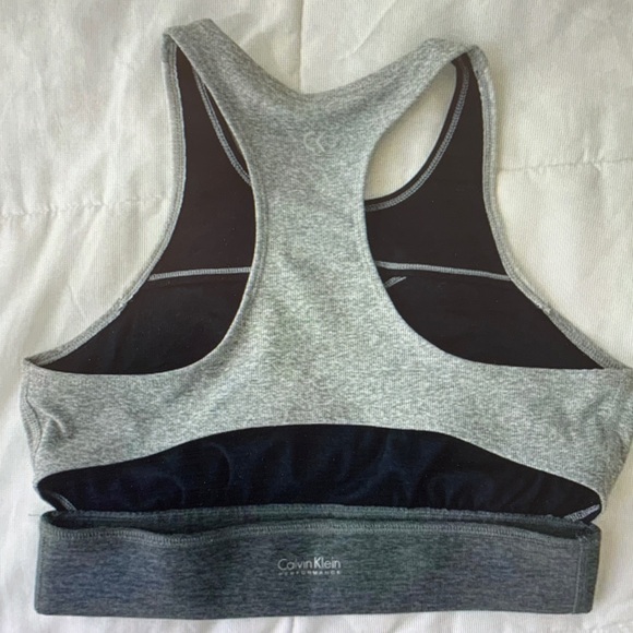 Calvin Klein Two-Tone Gray Sports Bra - Picture 2 of 2